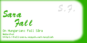 sara fall business card