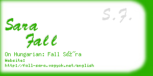 sara fall business card